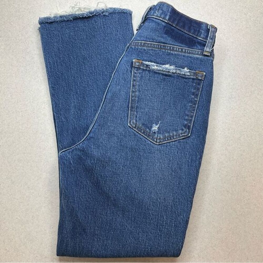 A&F Kick Flare Ultra High Rise 26 Regular Medium Distressed Button Fly - Picture 5 of 9